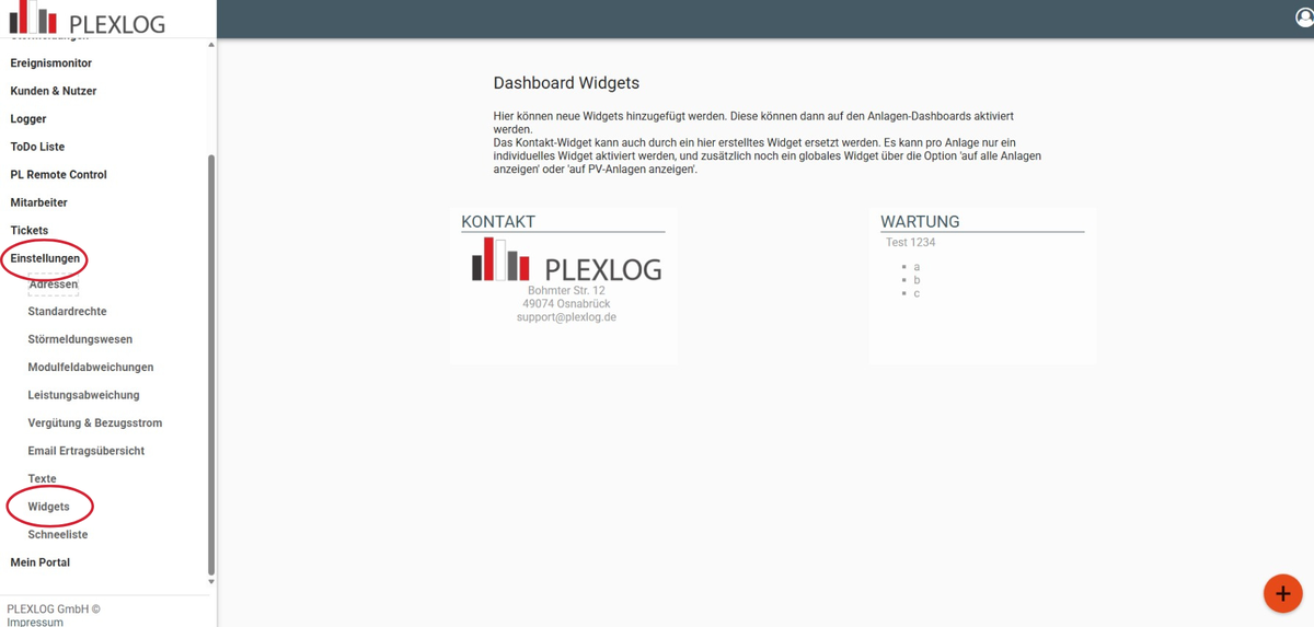 Widgets